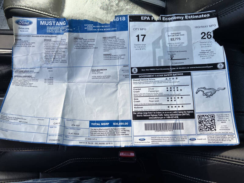 2012 Ford Mustang GT Premium
