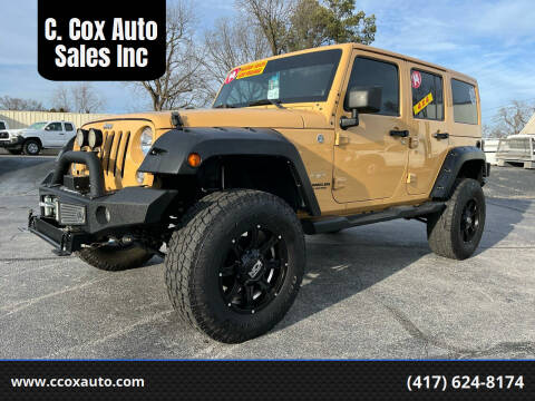 2014 Jeep Wrangler Unlimited for sale at C. Cox Auto Sales Inc in Joplin MO