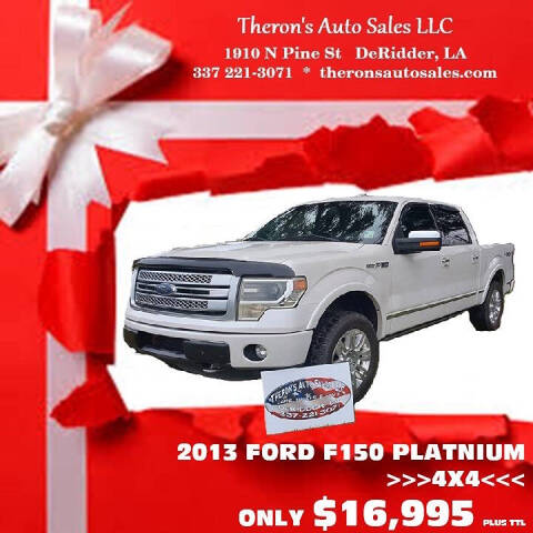 2013 Ford F-150 for sale at Theron's Auto Sales, LLC in Deridder, LA