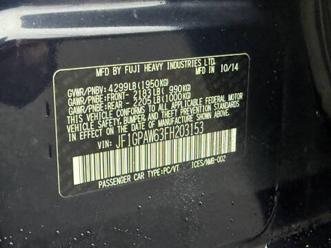 2015 Subaru Impreza 2.0i Sport Limited