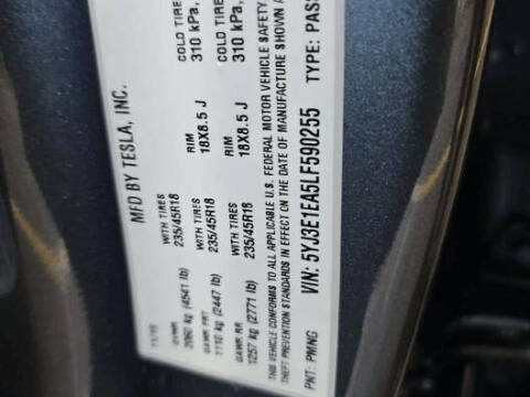 2020 Tesla Model 3 Standard Range Plus