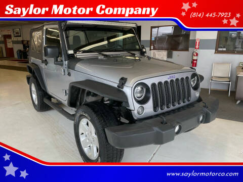2016 Jeep Wrangler for sale at Saylor Motor Company in Somerset PA