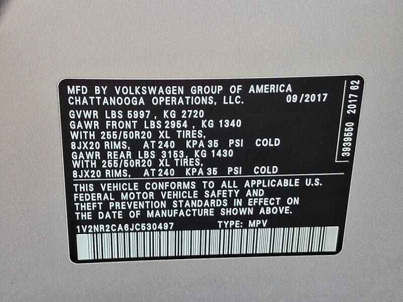 2018 Volkswagen Atlas V6 SEL Premium 4Motion