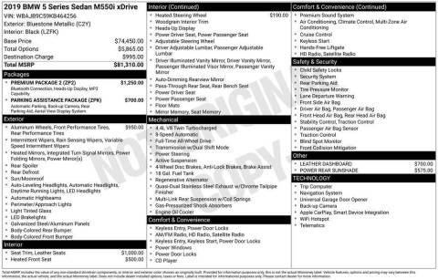 2019 BMW 5 Series M550i xDrive