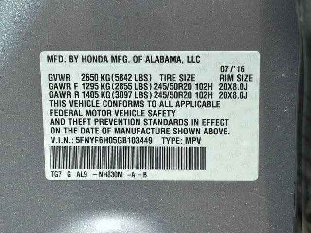 2016 Honda Pilot Elite