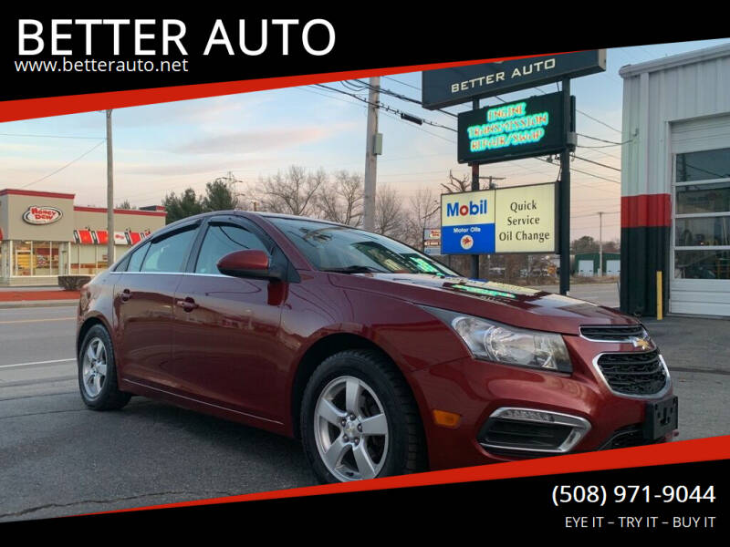 2015 Chevrolet Cruze for sale at BETTER AUTO in Attleboro MA