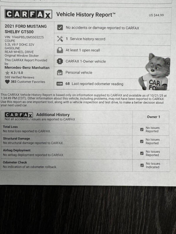 2021 Ford Mustang Shelby GT500