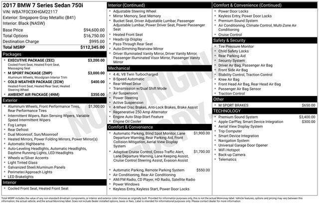 2017 BMW 7 Series 750i
