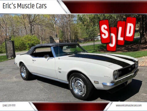 1968 Chevrolet Camaro for sale at Eric's Muscle Cars in Clarksburg MD