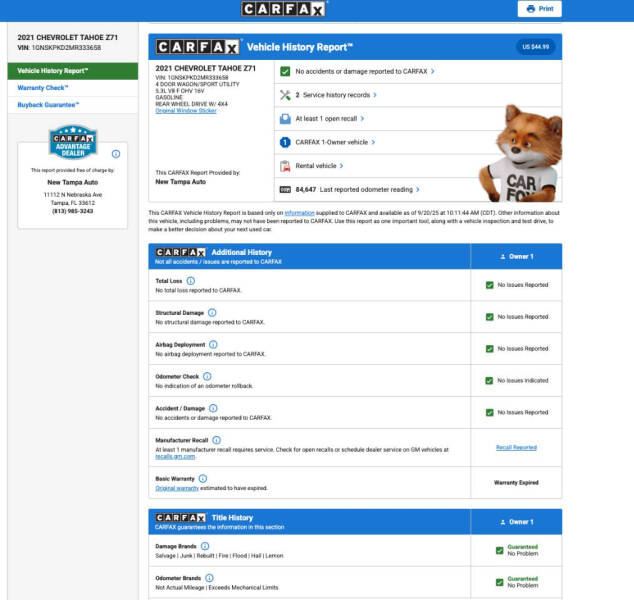 2021 Chevrolet Tahoe Z71