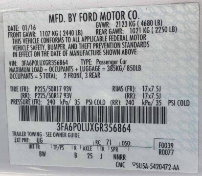 2016 Ford Fusion Hybrid SE