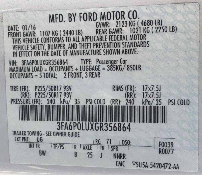 2016 Ford Fusion Hybrid SE