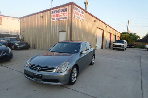 2006 Infiniti G35 for sale at Universal Credit in Houston TX