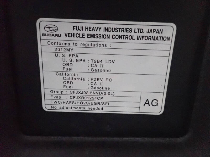 2012 Subaru Impreza 2.0i