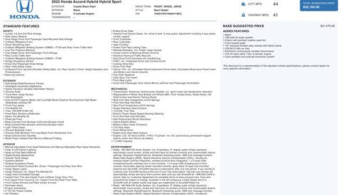 2022 Honda Accord Hybrid Sport