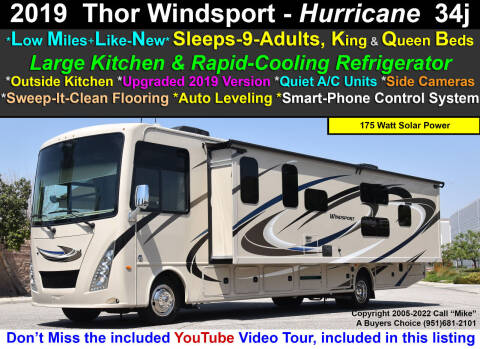 2019 Thor Industries Windsport Hurricane for sale at A Buyers Choice in Jurupa Valley CA