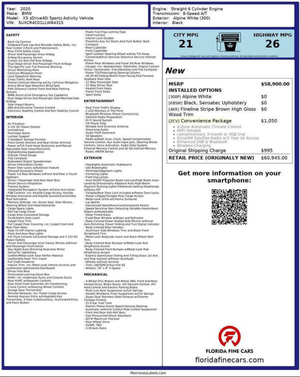 2020 BMW X5 sDrive40i