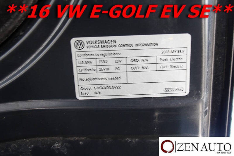 2016 Volkswagen e-Golf SE