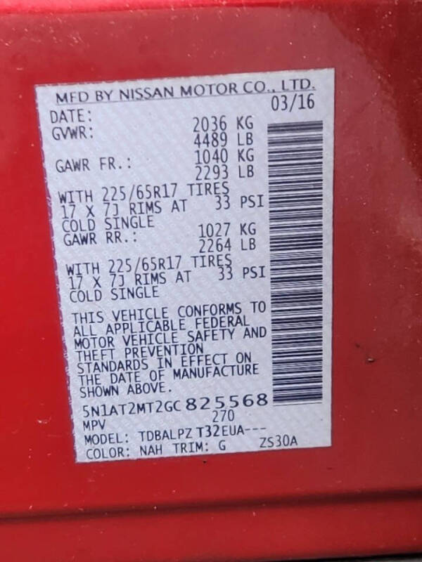 2016 Nissan Rogue SV