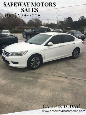 2013 Honda Accord for sale at Safeway Motors Sales in Laurinburg NC
