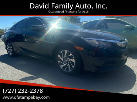 2016 Honda Civic for sale at David Family Auto, Inc. in New Port Richey FL