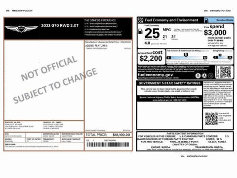 2023 Genesis G70