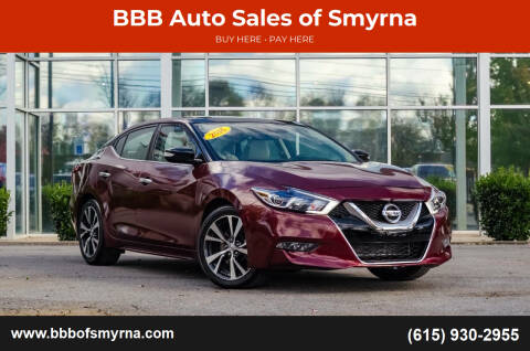 2016 Nissan Maxima for sale at BBB Auto Sales of Smyrna in Smyrna TN