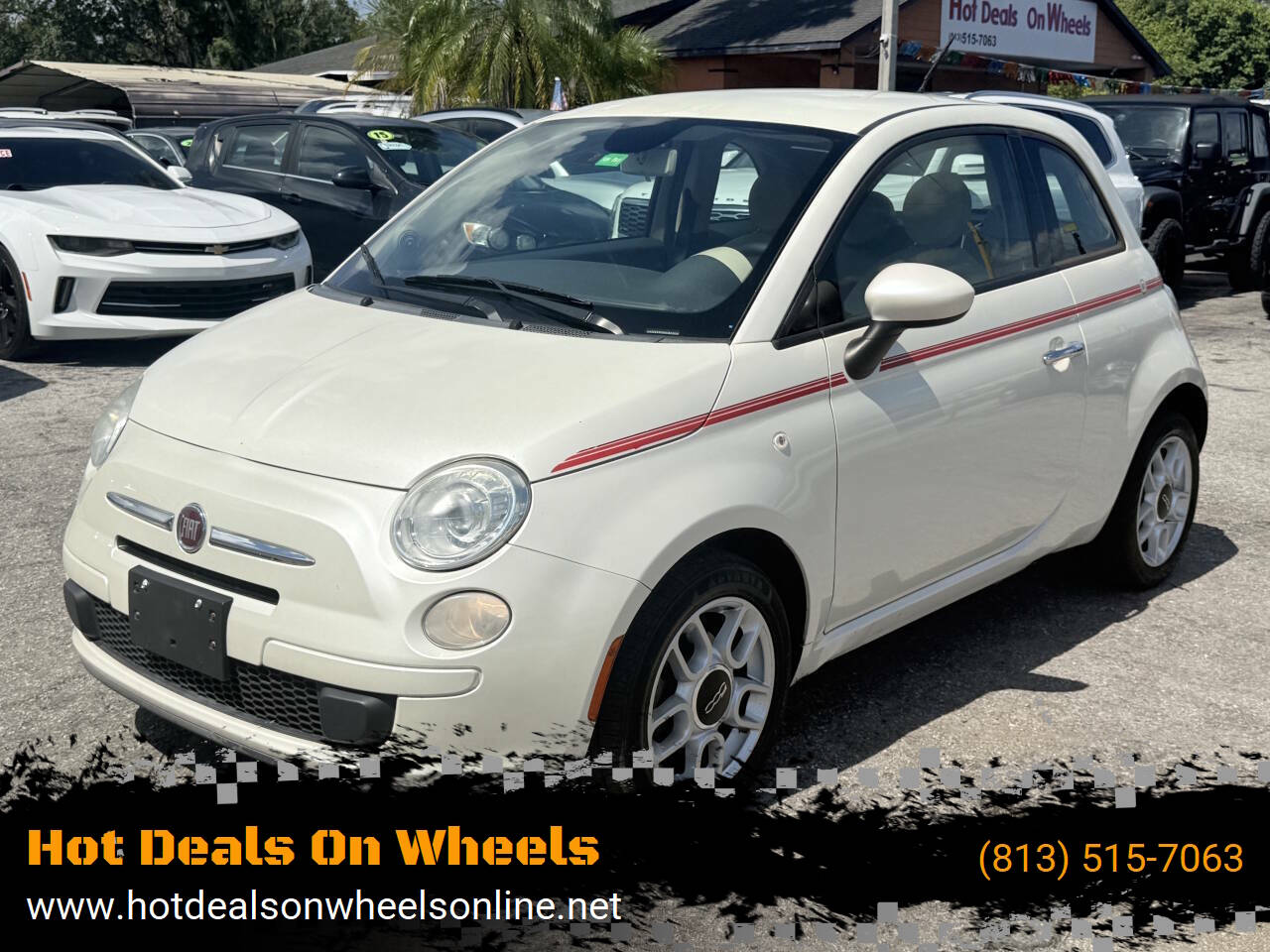 White 2013 FIAT 500 Pop Pop 2dr Hatchback 1