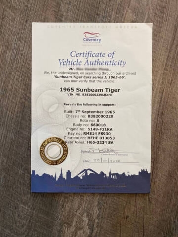 1965 Sunbeam Tiger