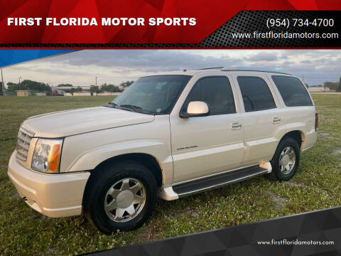 2002 Cadillac Escalade for sale at FIRST FLORIDA MOTOR SPORTS in Pompano Beach FL