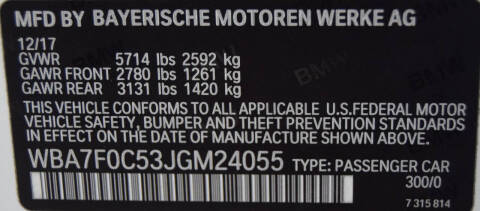 2018 BMW 7 Series 750i