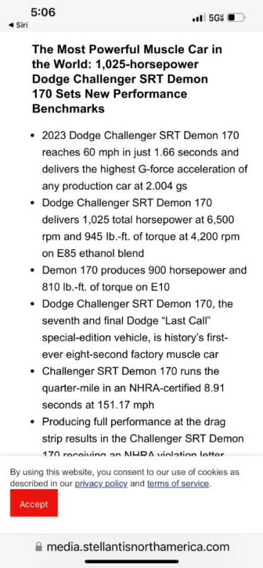 2023 Dodge CHALLENGER DEMON 170