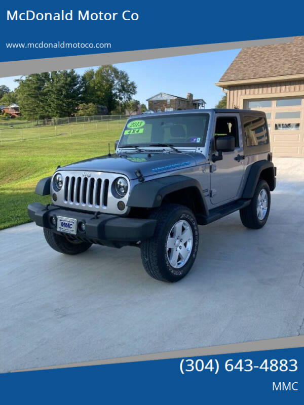 2013 Jeep Wrangler for sale at McDonald Motor Co in Harrisville WV