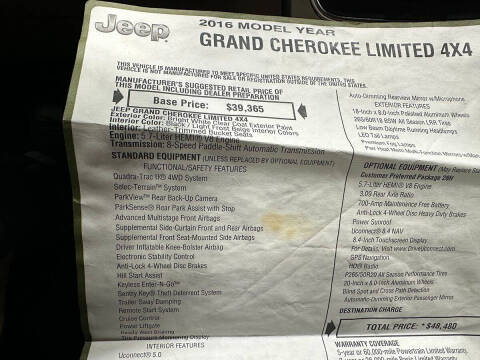 2016 Jeep Grand Cherokee Limited