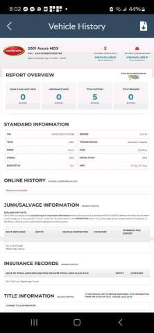 2001 Acura MDX Touring