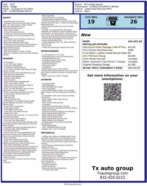 2022 Dodge Durango GT Plus