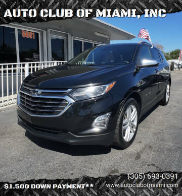 2018 Chevrolet Equinox for sale at AUTO CLUB OF MIAMI, INC in Miami FL