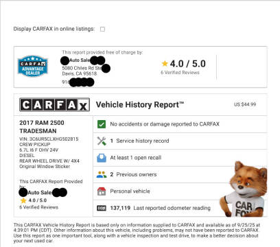 2017 RAM 2500 Tradesman