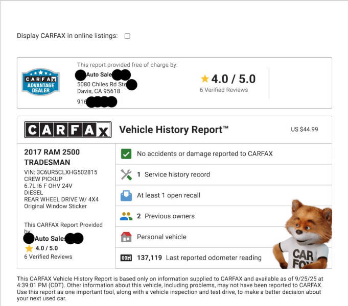 2017 RAM 2500 Tradesman