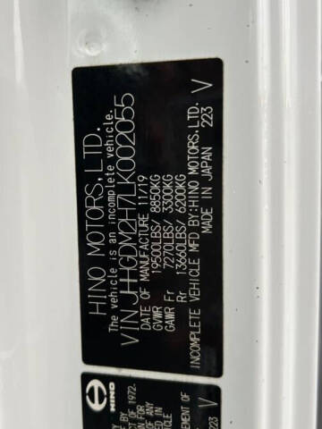 2020 Hino 195