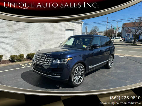 2016 Land Rover Range Rover for sale at Unique Auto Sales Inc. in Clifton NJ