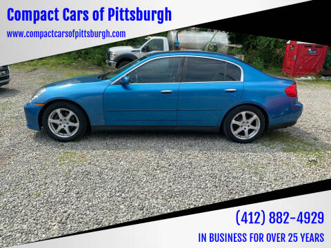 2004 Infiniti G35 for sale at Compact Cars of Pittsburgh in Pittsburgh PA