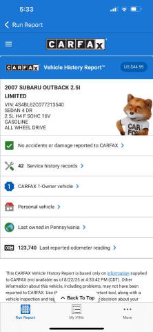 2007 Subaru Outback 2.5i Limited