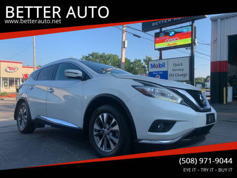 2015 Nissan Murano for sale at BETTER AUTO in Attleboro MA