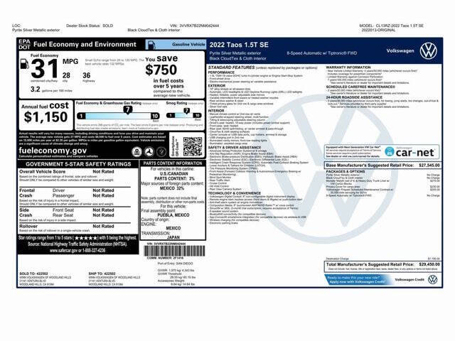 2022 Volkswagen Taos SE