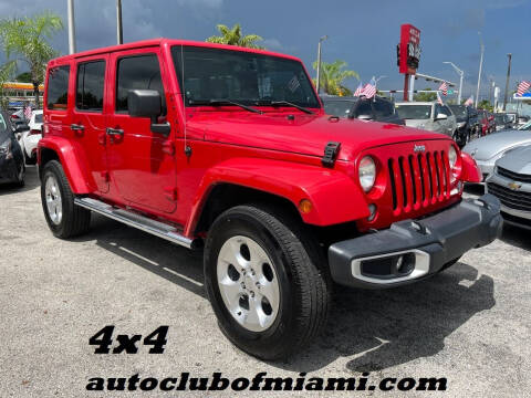 2014 Jeep Wrangler Unlimited for sale at AUTO CLUB OF MIAMI, INC in Miami FL