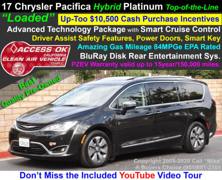 2017 Chrysler Pacifica Hybrid for sale at A Buyers Choice in Jurupa Valley CA