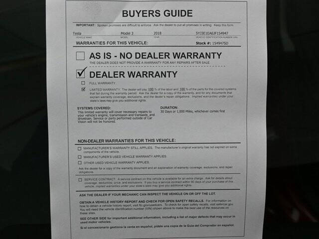 2018 Tesla Model 3 Mid Range