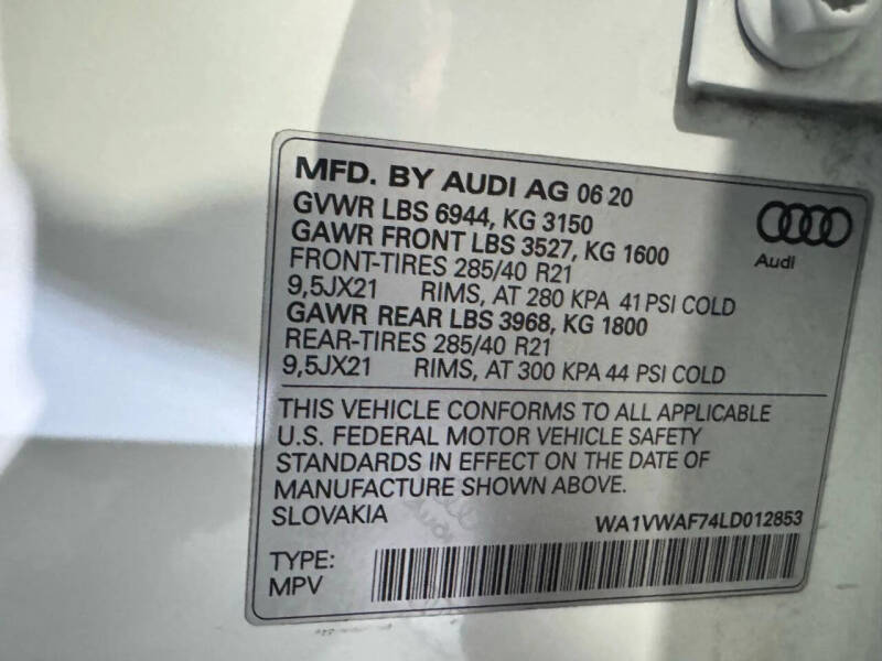 2020 Audi SQ7 4.0T quattro Prestige