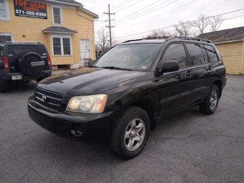 2003 Toyota Highlander for sale at Top Gear Motors in Winchester VA